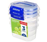 Sistema KLIP IT PLUS Récipients de conservation alimentaire | 400 ml | Boîtes alimentaires étanchesempilables et hermétiques compatibles réfrigérateur/congélateur | sans BPA | Lot de 3