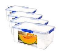 Sistema KLIP IT Récipient de conservation alimentaire | 9,67 litres | Boîte alimentaire empilable et hermétiques avec couvercle, compatible réfrigérateur et congélateur | sans BPA (Lot de 4)