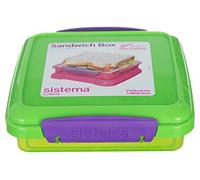 Sistema LUNCH Sandwich Box Récipient de conservation alimentaire | Boîte à repas empilable de 450 ml avec couvercle étanche | Sans BPA | Couleurs Assorties