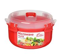 Sistema Micro-ondes Bol rond | Récipient alimentaire micro-ondes | 915 ml | sans BPA | Rouge/Transparent