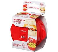 Sistema Micro-Ondes Easy Eggs, Cuiseur des Œufs Pratique, 271 ML, Rouge | Contenant Alimentaire Cuisson d'Œufs Pochés Brouillés et Mini Omelettes Compatible Lave-Vaisselle et Réfrigérateur, 7 x 14 mm