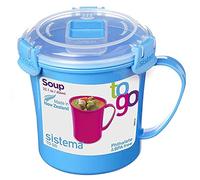 Sistema Microwave Mug à soupe de taille moyenne, Récipient alimentaire micro-ondes, 656 ml, Sans BPA, Coloris assortis, 1 Unité