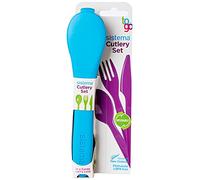 Sistema set de couverts TO GO | Set de couverts de voyage avec couteau, fourchette et cuillère | Boîte de rangement durable | Plastique sans BPA | Compatible avec le lave-vaisselle
