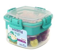 Sistema Snacks TO GO Récipient de conservation alimentaire | 400 ml | Petit pot compartimenté pour encas | Sans BPA | Sarcelle [21320-53C]