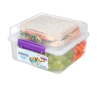 Sistema TO GO boîte à repas Cube Max | Boîte à repas de style bento de 2 litres avec compartiments et pot étanche pour yaourt | Sans BPA | couleurs assorties (non sélectionnable)