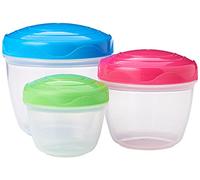 Sistema TO GO Snack ’n’ Nest Récipients de conservation alimentaire | 150 ml, 305 ml, 520 ml | Petits pots à goûter emboîtables | Coloris assortis | 3 pièces