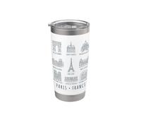 Sites of Paris France Marine Line Art Gobelet isotherme en acier inoxydable double paroi
