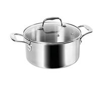 Sitram 710737, Faitout Rapsody en acier inoxydable qualité professionnelle diam. 24 cm - avec couvercle vapeur en verre - tous feux dont induction