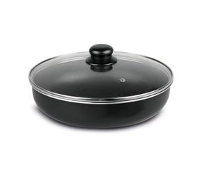 Sitram 712771 Sauteuse Aluminium pressé noir FAMILY Ø 26 cm H 6.5 cm + Couvercle vapeur en verre, Revêtement anti-adhésif sans PFOA, compatible manche SITRAMOVIBLE - Tous feux dont induction