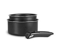 SITRAM - 713285, Set de 2 casseroles Ø16 et 20cm en aluminium anti-adhérent avec poignée amovible - Tous feux DONT induction, Argent