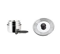 Sitram 713511 SITRAM-713511-Lot 3 casseroles 16+18+20cm Sitramovible Arpège en INOX, poignée Amovible-Tous Feux Dont Induction & Couvercle, Argent