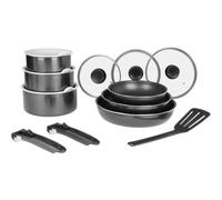 SITRAM 714946 - Batterie de cuisine 15 pièces - Gamme Sitramovible - Black Pepper - Compatible avec tous les types de plaques de cuisson, y compris à induction