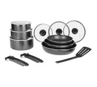 SITRAM 714946 - Batterie de cuisine 15 pièces - Gamme Sitramovible - Black Pepper - Compatible avec tous les types de plaques de cuisson, y compris à induction