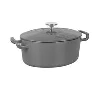 Sitram 715406 COCOTTE Sitrabella Ovale en fonte émaillée L26 cm - 4 litres - Extérieur émail Gris intérieur Blanc - toutes sources de chaleur y compris induction - Idéale repas de 4-5 convives