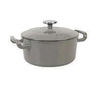 Sitram 716040 COCOTTE Sitrabella Ronde en fonte émaillée Ø20 cm - 2,5 litres - Extérieur émail Gris intérieur Blanc - toutes sources de chaleur y compris induction - Idéale repas 2-3 convives