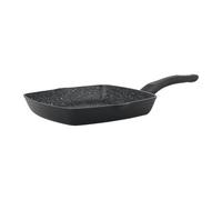 Sitram 716436 Poêle à griller en aluminium forgé 24 x 24 cm Gamme GRANITE - Revêtement intérieur anti-adhésif effet pierre sans PFOA - Grill à viande Tous feux dont Induction