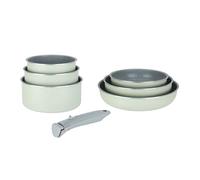 Sitram 716939 Batterie Cuisine 7 Pièces Vert Sauge - Revêtement Céramique Sans PFAS - 3 Poêles Ø20/24/28 + 3 Casseroles Ø16/18/20 + Manche Amovible - Tous Feux dont Induction