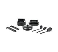 Sitram 716943 Batterie cuisine 14 pcs Alu recyclé : 2 manches amov. 1 Sauteuse Ø26cm 1 couv. verre 3 Poêles Ø20,24,28 2 Casseroles Ø16,20 2 couv. plastic Ø16,20 3 ustensiles tous feux dont induction