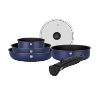 Sitram 716978 Batterie de Cuisine en Aluminium recy leu 6 pcs : 1 manche amovible, 1 casserole Ø18cm, 2 Poêles Ø22,26cm,1 Sauteuse Ø24cm, 1 couvercle - Tous feux dont induction