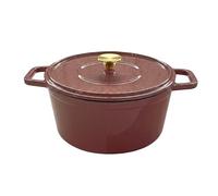 Sitram 717615 Cocotte Fonte Émaillée Ovale 6,5L Ocre Pailletée Ovale L. 34 cm - Intérieur Émaillé Blanc - Bouton Inox Doré - Tous Feux dont Induction - Collection PAILLETTE