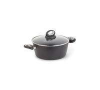 Sitram - Faitout Et Couvercle Granité Aluminium Et Verre Ø24 Cm - Noir