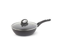 Sitram - Sauteuse Et Couvercle Granitã© Aluminium Et Verre Ã24 Cm - Noir