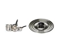 Sitram Série de 4 casseroles 14/16/18/20 cm - acier inoxydable - poignée thermorésistante - tous feux dont induction - 710482 & Couvercle, Argent