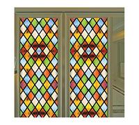 Siunwdiy Film de Fenêtre Vitraux Confidentialité Décoratif, Mosaïque Art Verre Sticker Opaque Autocollant Auto-adhésif pour l'Église Accueil, 60x120cm (24"x47")