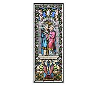 Siunwdiy Film Electrostatique Vitrail,Eglise Fenêtre Film sans Colle 3D Chiffres Décoratif Givré Fenêtre Autocollant pour Bureau À Domicile Salle De Bains en Verre Fenêtre Portes,B,40x80cm(16"x32")
