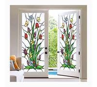 Siunwdiy Films Auto-Adhésifs De Fenêtre De, Autocollants De Feuille À La Maison D'Église Sticker Film Vitre Regard,Film De Fenêtre Givré Électrostatique De Vitrail,Y,40x100cm(16x39inch)