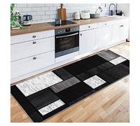 Siunwdiy Gris Noir Tapis de Passage 40X120CM Cuisine Antidérapant Tapis D'allée, Tapis Dégradé Patchwork Moderne, Décoratif Tapis de Sol pour Cuisine Couloir Hôtel Chambre