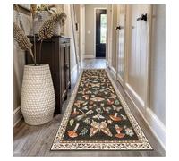 Siunwdiy Tapis de Couloir 120x500cm Gris Foncé Vintage Antidérapant Tapis Lavable en Machine pour Cuisine Devant Évier Passage Entrée Descente de Lit Doux Poil Ras Intérieur Paillasson Buanderie
