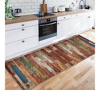 Siunwdiy Vintage Tapis Couloir Long 50X120CM Antiderapant Chemin Brun Tapis de Cuisine Devant Evier au Metre Lavable Doux Polyester Tapis D'EntréE Interieur Absorbant,Long et Largeur Personnalisable