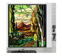 Siunwdiy Vitrail Film De Fenêtre Continental Rétro Autocollants Peinture Électrostatique Art Église Portes en Verre Dépoli Meubles De Garde-Robe Pas de Colle,D,80x120cm(32"x47")