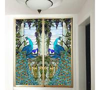 Siunwdiy Vitrail Film De Fenêtre Continental Rétro Autocollants Peinture Électrostatique Art Église Portes en Verre Dépoli Meubles De Garde-Robe Pas de Colle,Y,45x120cm(18"x47")