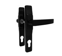 Sivenci - Ensemble de Poignées de Porte Intérieur/Extérieur sur Plaque avec Trou de Cylindre | Béquille en Aluminium Renforcé avec Cache-Vis | Carré de 8 mm | Noir
