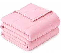 Sivio Couverture lestée 7 kg, Couverture lestée douce pour adultes, Couverture respirante lourde en microfibre avec perles de verre pour canapé-lit toute saison, 120 x 180 cm, rose