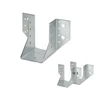 siwitec Lot de 40 sabots de poutre type A, 40 x 100 mm, galvanisés, marquage CE, épaisseur du matériau : 2 mm, connecteur en bois résistant aux intempéries, sabots de poteau, connecteur de poutre
