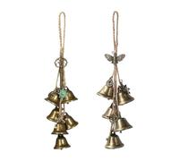 SIXHAOBU 2 Pièces Carillon de Sorcière en Métal pour Exterieur, Carillon Éolien de Sorcière de Jardin, Suspendue Cloche de Bénédiction pour Extérieur Intérieur Porche Jardin Fenêtre Décoration Maison
