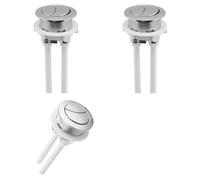 SIXHAOBU 3 Pièces Bouton Poussoir Double Chasse, 38mm Bouton de Remplacement pour Chasse D'eau de Toilette, Boutons de Toilette avec Deux Tiges, Bouton de Chasse Rond pour Réservoir de Toilette