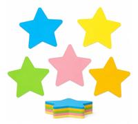 Sixinfeto Fiches de Révision 50 Pièces Forme Étoile Flash Cards 20 x 20 cm Fiches Bristol Couleur 5 Couleurs Flashcards Cartes de Révision