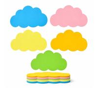 Sixinfeto Fiches de Révision 50 Pièces Forme Nuage Flash Cards 20 x 20 cm Fiches Bristol Couleur 5 Couleurs Flashcards Cartes de Révision