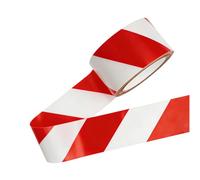 Sixinfeto Ruban Rouge Blanc 100m x 75mm Rubalise Bande de Signalisation pour Chantier Entrepôt Sol Résistant Étanche