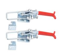 SIXRUN Bride à Levier Réglable Lot de 2, Bride de Fixation à Dégagement | Construction en Fer galvanisé, Force de Serrage de 433 G, Poignée Ergonomique pour Verrouillage de Porte de Boîte,