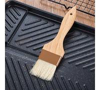 SIXRUN Brosse à Pâtisserie en Laine, Brosse à Huile de Cuisine, Douce, Durable, Haute Résistance à la Chaleur pour la Cuisson, les Grillades, la Cuisson, 1 unité, Laine et Bois, 20,3 X 7,6 X 1,8 Cm
