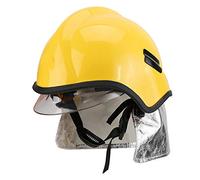 SIXRUN Casque de Pompier avec Visière, Casque de Protection Résistant à | Résistant à la Chaleur jusqu'à 260°C, Visière Anti-rayures, Fermeture à Bouton Réglable, Coque ABS Antichoc