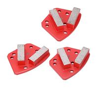SIXRUN Chaussures de Meulage Diamant 3 Pièces, Bloc de Coupe Trapézoïdal Rouge pour Meuleuses de Béton, Maille Durable Haute Performance 30#