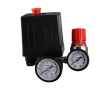 SIXRUN Compresseur D'air Pressostat, 0-180 PSI avec Manomètre | Laiton, acier inoxydable, installation facile, contrôle précis, compatible avec les tuyaux d\'air