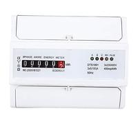 SIXRUN Compteur triphasé 4 Fils, Mesure Précise 400imp/kWh | Idéal pour une installation sur rail DIN, matériau en cuivre pur, compatible avec les systèmes 50 Hz/60 Hz