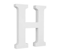 SIXRUN Décoration de L'alphabet en Bois Légère et Robuste Finition Polie 15 Cm de Hauteur Blanc Grande Lettre en Bois à Suspendre au Mur pour Fête de Mariage Décoration de la Maison (8#47)